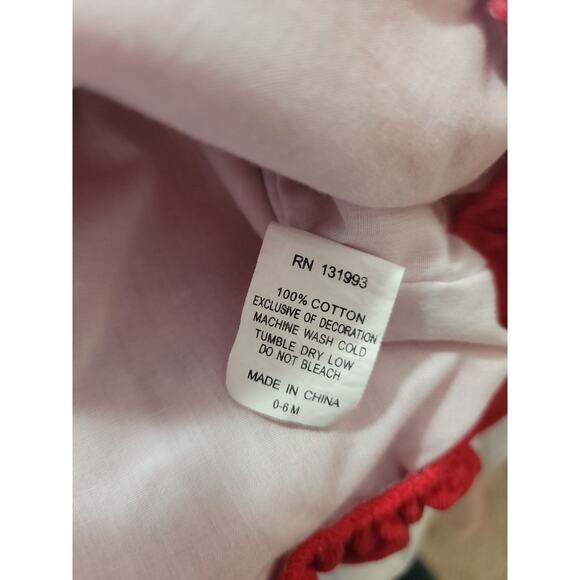 Mud Pie Red Corduroy Ornament Holiday Christmas Dress sz 0-6m - Picture 6 of 6